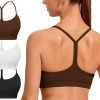 Spaghetti Strap Padded Sports Bras for Women - Y Back Yoga Workout Tops (3 Pack)